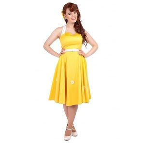 Collectif Yellow daisy dress